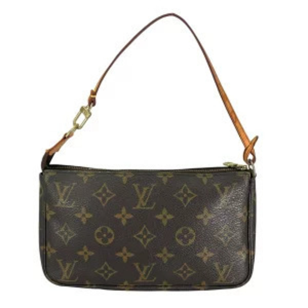 Louis Vuitton Pochette Accessoires Top Handle Bag Monogram Canvas Brown